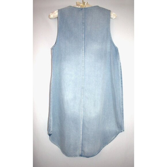 Vintage Chambray Tunic Dress Womens M Athleisure Gorpcore Granola Girl Lagenlook - Picture 4 of 8